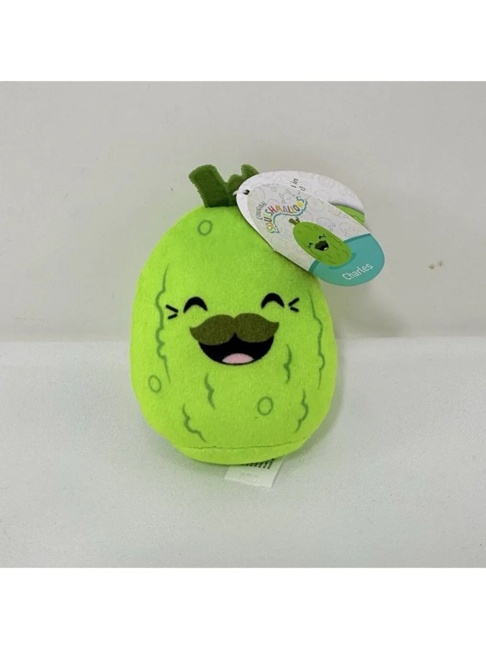McDonald Squishmallows Charles Pickle Mustache Plush Toy Mini Happy Meal Squishy